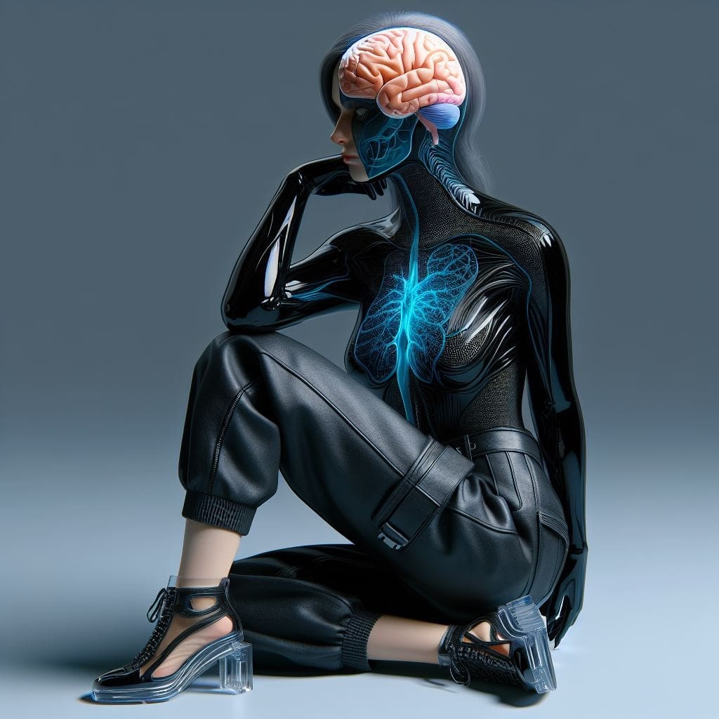 Magazine, cover, crystal shoes, black clothes.