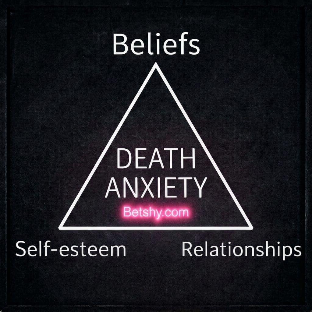 Triangle labeled with points BELIEFS at the top, SELF-ESTEEM at bottom left, and RELATIONSHIPS at bottom right on a chalkboard